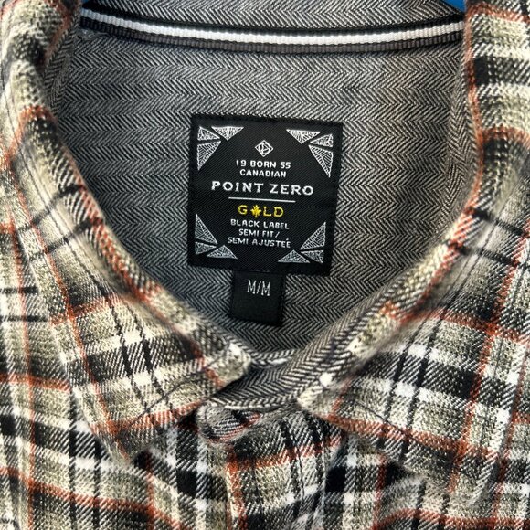 Mens' Point Zero Gold Cotton plaid shirt - Picture 3 of 3